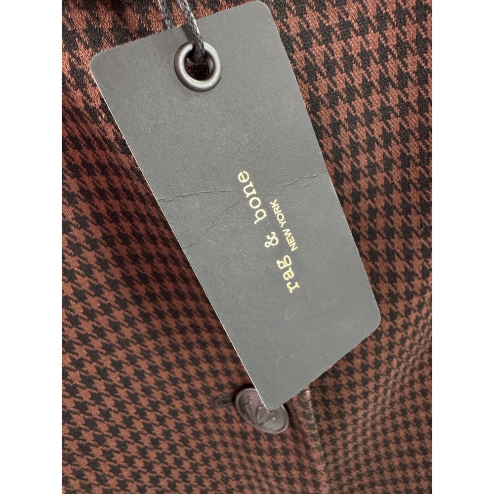 Rag & Bone Blazer Sadie Patterned Brown Multi Size 6 Houndstooth Career Jacket - Picture 5 of 8